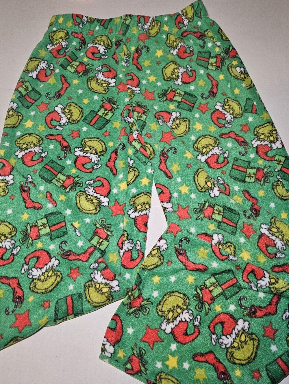 Dr. Seuss Grinch Christmas Men's Size Large Green Fleece Pajama Pants
